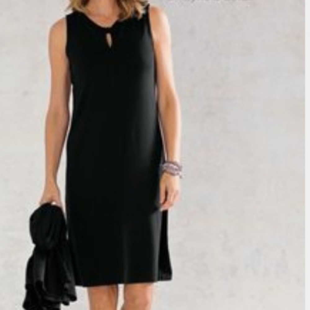 J.jill Wearever pleated-back keyhole front dress